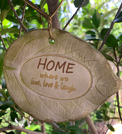 home where we love, laugh & live tree tag
