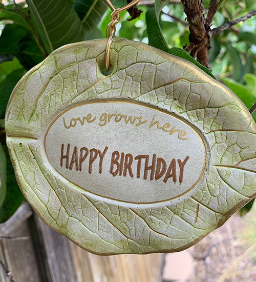 love grows here happy birthday tree tag